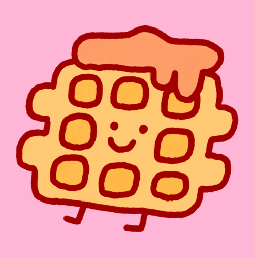 A funny doodle of a belgian waffle, which is gofre in Spanish